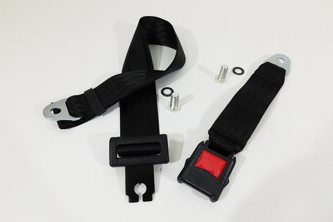 Lap seat belt with flexi receptor